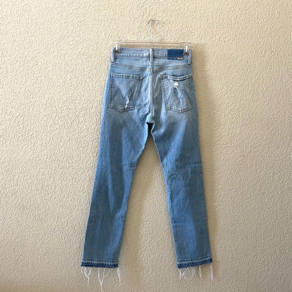MOTHER SUPERIOR High Waisted Hiker Hover Jeans Undone Hem Distressed 28 - Picture 4 of 15